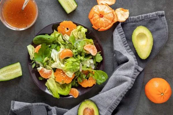 Carrot, orange & avocado salad