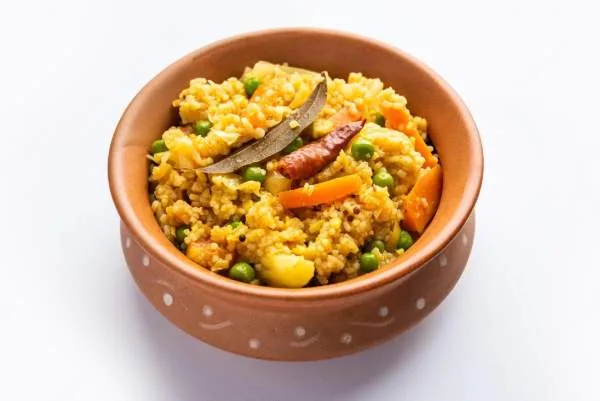 Bajra, whole moong and green pea khichadi