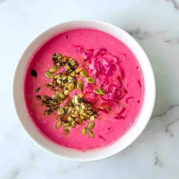 Carrot and beetroot raita